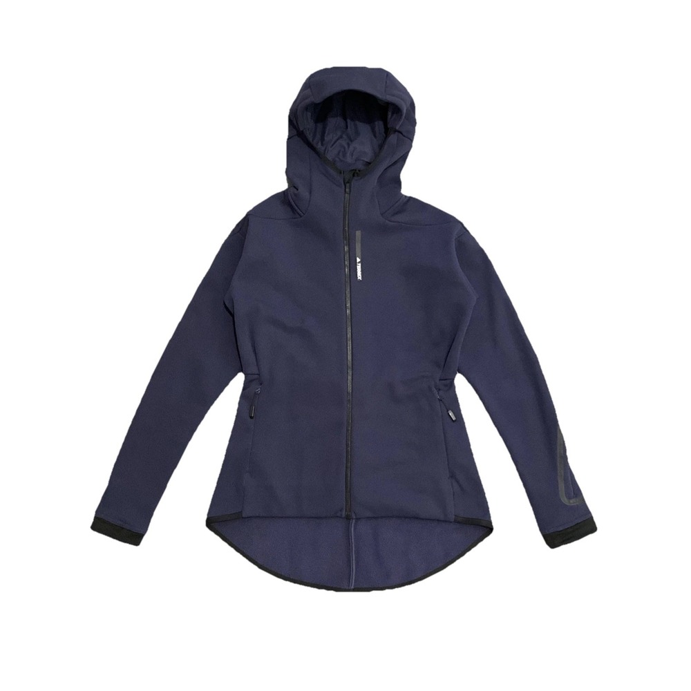 Adidas Terrex Climaheat Hooded‎ Full-Zip Jacket Hiking Womens Navy Blue Size S
